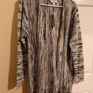NWT D&Co Canyon Retreat Open Knit Fringe Cardigan